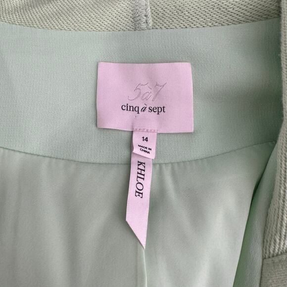 Cinq a Sept Khloe Hooded Blazer Jacket in Green Papaya Size US 14 - Picture 9 of 10